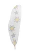 SE0174-Q-0001 Nageoires "Constellation of stars" 8pc/polybag 20cm minimum package 50pcs
export carton 600pcs Enkels-Feathers-Nagoires-Stars