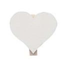 SE0309-N-0001 Love decoration white heart on clip 6pc/pb 3,5cm  SE0309-N-0001
