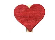 SE0309-N-0485 Love decoration red heart on clip 6pc/pb 3,5cm  SE0309-N-0485